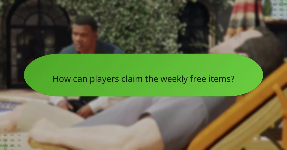 How can players claim the weekly free items?